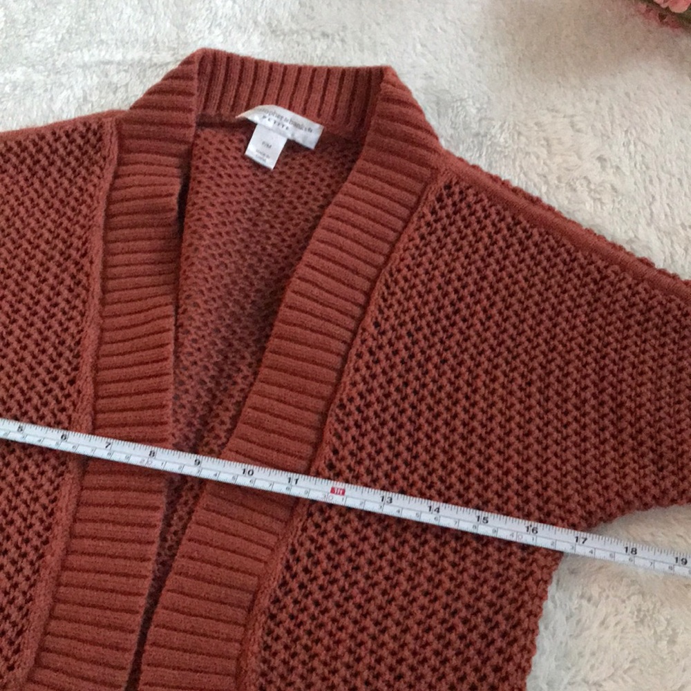 CHRISTOPHER & BANKS Cardigan Loose Knit Orange Size P/M - Picture 15 of 16